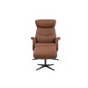 Panama Swivel Recliner with Footstool in Tan Leather