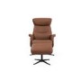 Panama Swivel Recliner with Footstool in Tan Leather