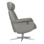 Panama Swivel Recliner with Footstool in Husky Grey Leather