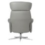 Panama Swivel Recliner with Footstool in Husky Grey Leather