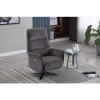 Ontario Swivel Recliner in Grey Fabric &amp; Integrated Footstool