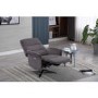 Ontario Swivel Recliner in Grey Fabric & Integrated Footstool