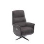 Ontario Swivel Recliner in Grey Fabric & Integrated Footstool
