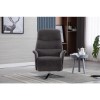 Ontario Swivel Recliner in Grey Fabric &amp; Integrated Footstool