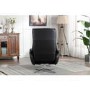 Black Leather Swivel Recliner Chair - Dominican 