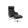 Black Leather Swivel Recliner Chair - Dominican 