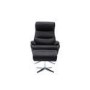 Black Leather Swivel Recliner Chair - Dominican 