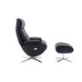Black Leather Swivel Recliner Chair - Dominican 