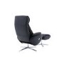 Black Leather Swivel Recliner Chair - Dominican 