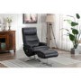 Black Leather Swivel Recliner Chair - Dominican 