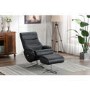 Black Leather Swivel Recliner Chair - Dominican 