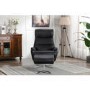 Black Leather Swivel Recliner Chair - Dominican 