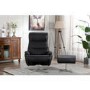 Black Leather Swivel Recliner Chair - Dominican 