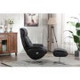 Black Leather Swivel Recliner Chair - Dominican 