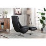 Black Leather Swivel Recliner Chair - Dominican 