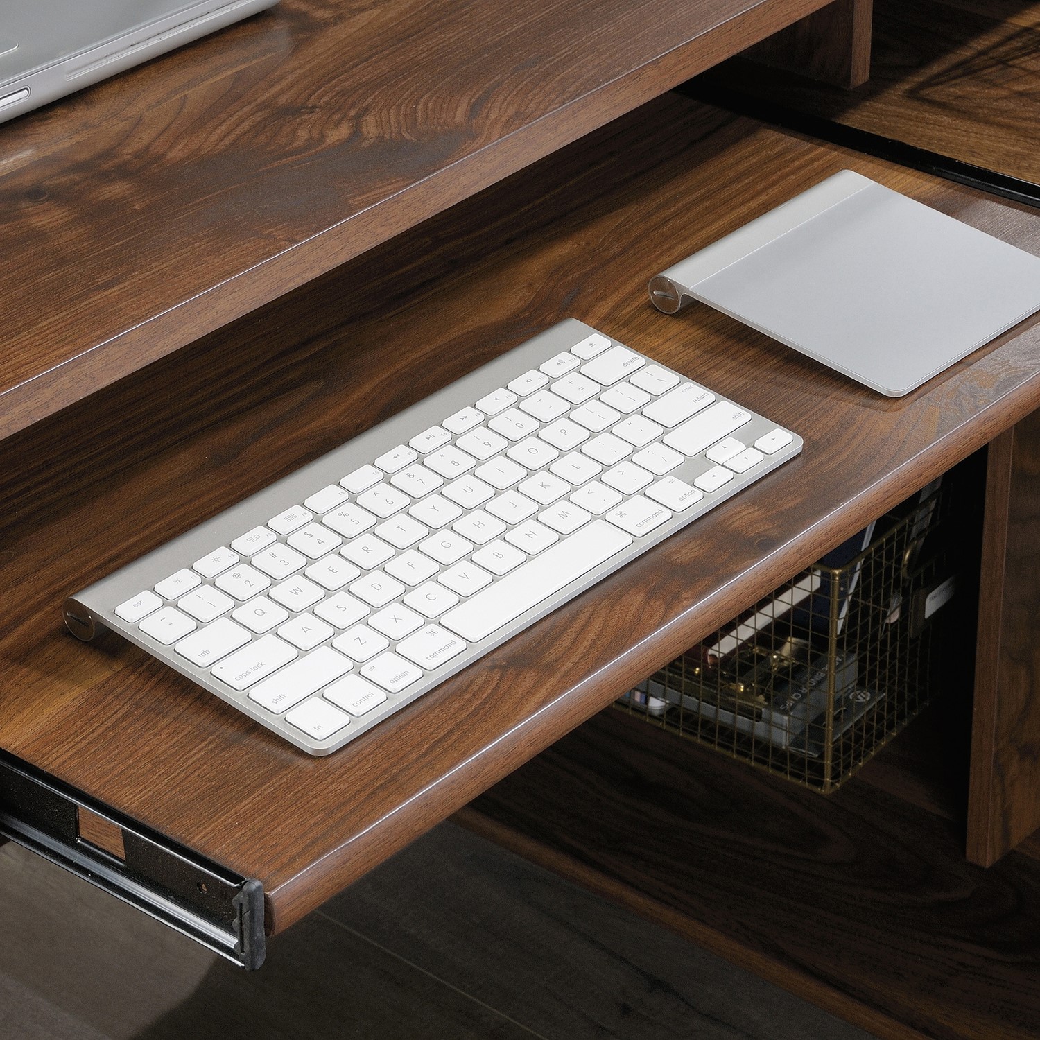 Walnut Corner Desk with Storage Drawers - Clifton Place - Teknik ...