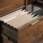 GRADE A1 - Walnut Corner Desk with Storage Drawers - Clifton Place - Teknik