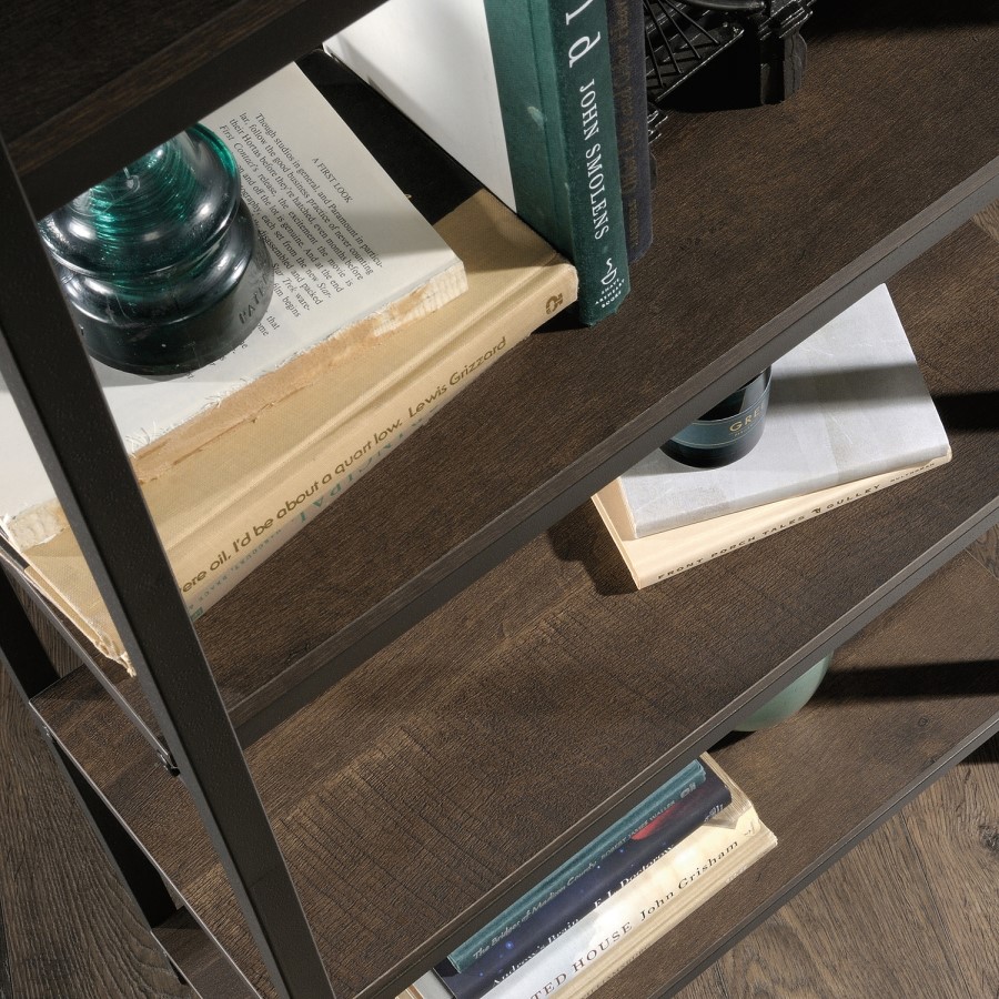 Industrial Style 4 Shelf Bookcase Smoked Oak Effect 