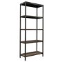 Industrial Style 4 Shelf Bookcase Smoked Oak Effect 