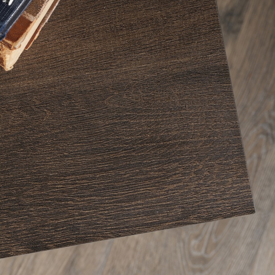 Industrial Desk Black Frame Smoked Oak Effect Top