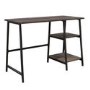 Industrial Desk Black Frame Smoked Oak Effect Top