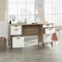 Oak Effect Desk with Drawers - Teknik Office