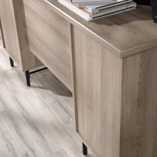 Oak Effect Desk with Drawers - Teknik Office