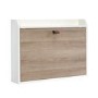 Floating Wall Mounted Desk with Brown Leather Handle - Teknik Office