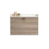 Floating Wall Mounted Desk with Brown Leather Handle - Teknik Office