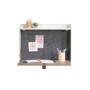 Floating Wall Mounted Desk with Brown Leather Handle - Teknik Office