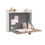 Floating Wall Mounted Desk with Brown Leather Handle - Teknik Office