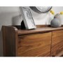 Floating Wall Mounted Desk with Brown Leather Handle - Hmstd Prk/ Teknik Office