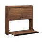 Floating Wall Mounted Desk with Brown Leather Handle - Hmstd Prk/ Teknik Office