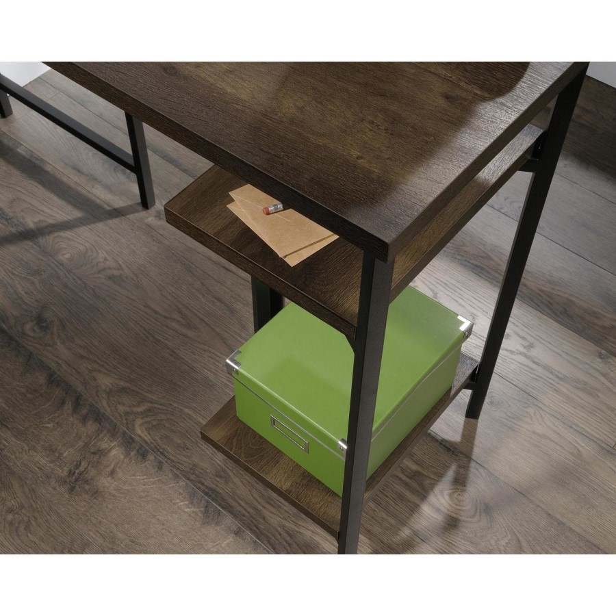 Industrial Style Smoked Oak L Shaped Desk - Teknik Office