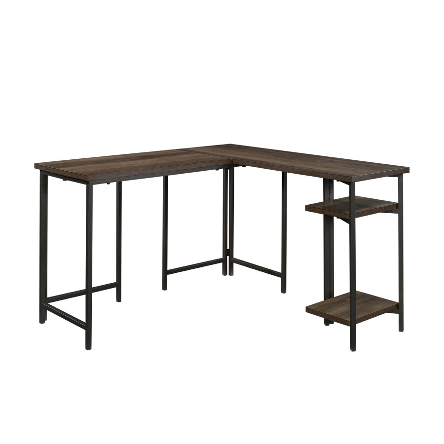 Industrial Style Smoked Oak L Shaped Desk - Teknik Office