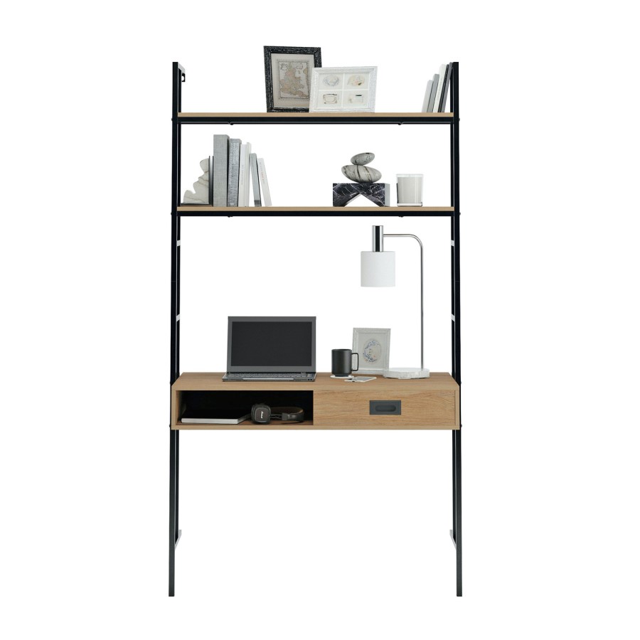 Wall Mounted Desk with Shelves - Teknik Office