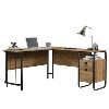 Wooden L Shaped Desk with Black Metal Legs - Teknik Office