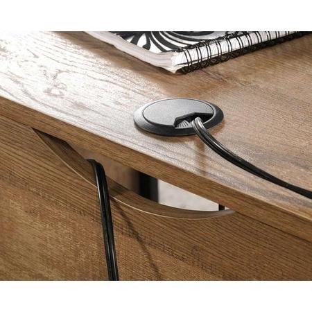 Wooden L Shaped Desk with Black Metal Legs - Teknik Office