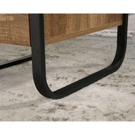 Wooden L Shaped Desk with Black Metal Legs - Teknik Office