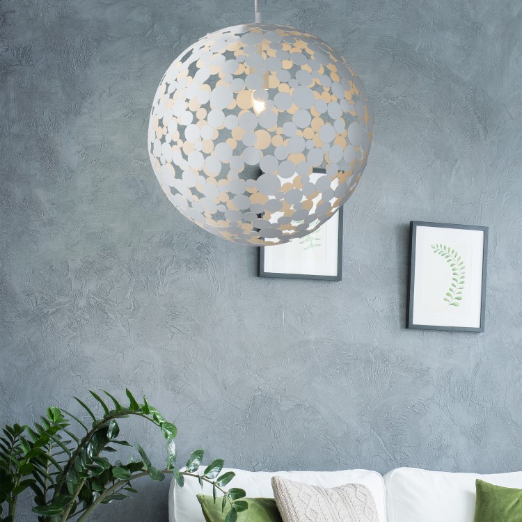 Large Round Disc Design Ceiling Pendant Light in White