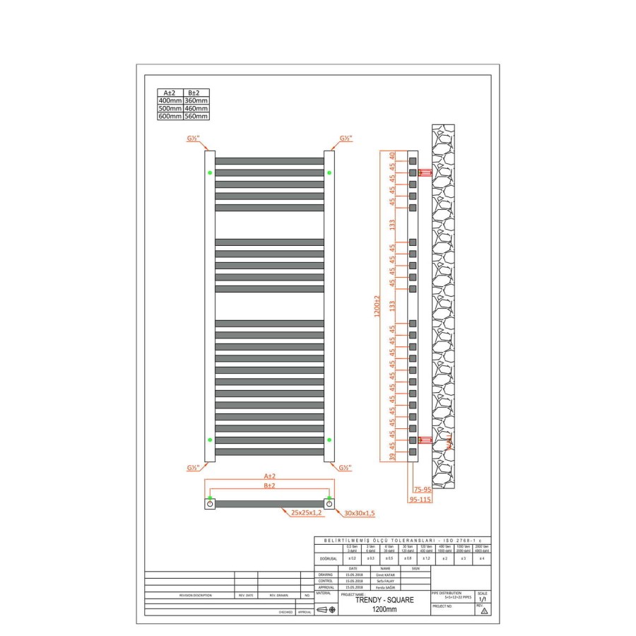 Square Chrome Electric Heated Towel Rail - 1200 x 600mm