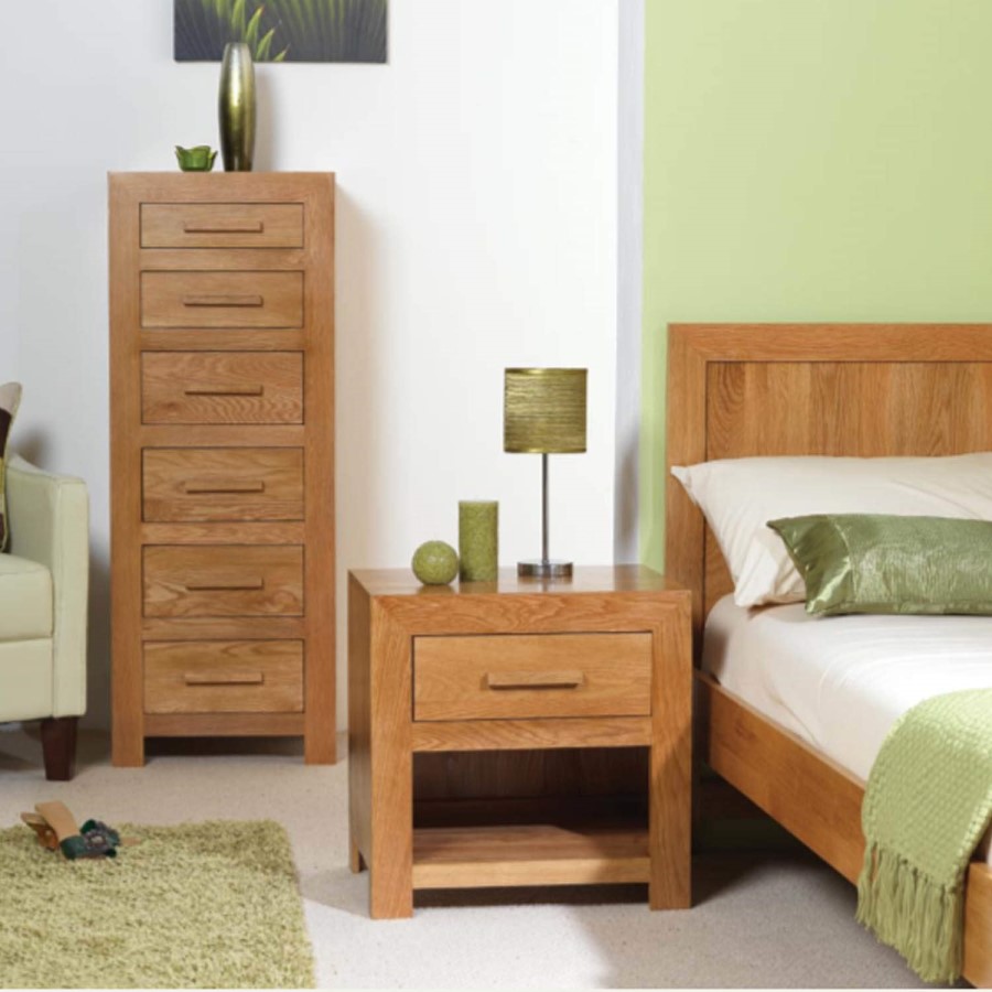 Heritage Furniture UK Caley Solid Oak 1 Drawer Bedside Chest