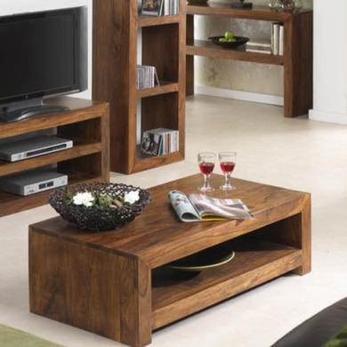 GRADE A2 - Heritage Furniture UK Laguna Sheesham 1 Shelf Coffee Table