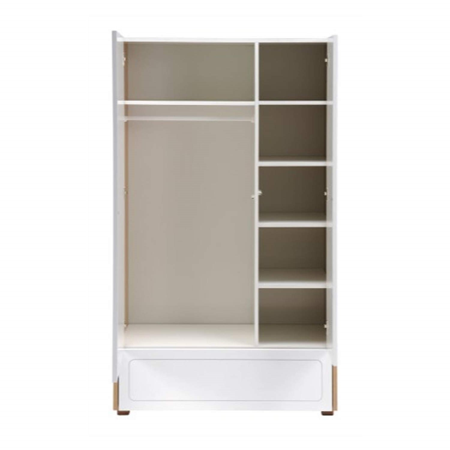 East Coast Monza Wardrobe In White And Natural Furniture123