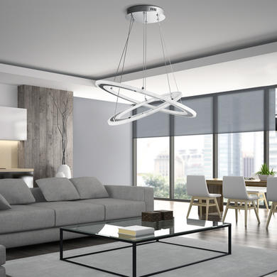 2 Frosted Hoop Pendant Light - Solexa