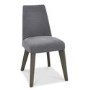 Bentley Designs Cadell Aged Oak Upholstered Chair - Slate Blue Pair