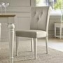 Bentley Designs Montreux Pair of Antique White Fabric Leather Chairs