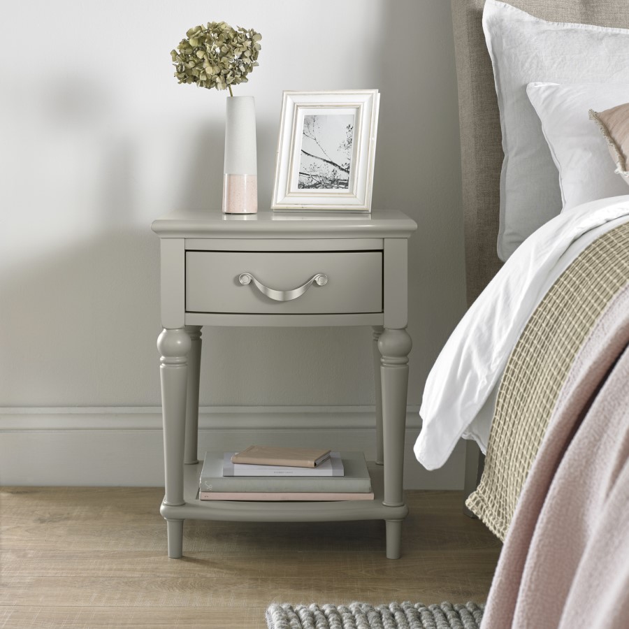 Bentley Designs Montreux 1 Drawer Grey Bedside Table 