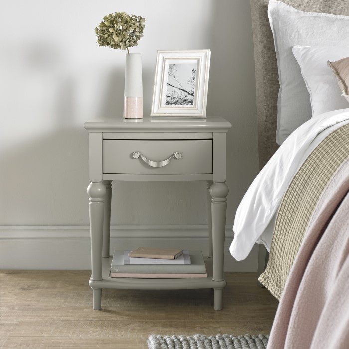 Bentley Designs Montreux 1 Drawer Grey Bedside Table