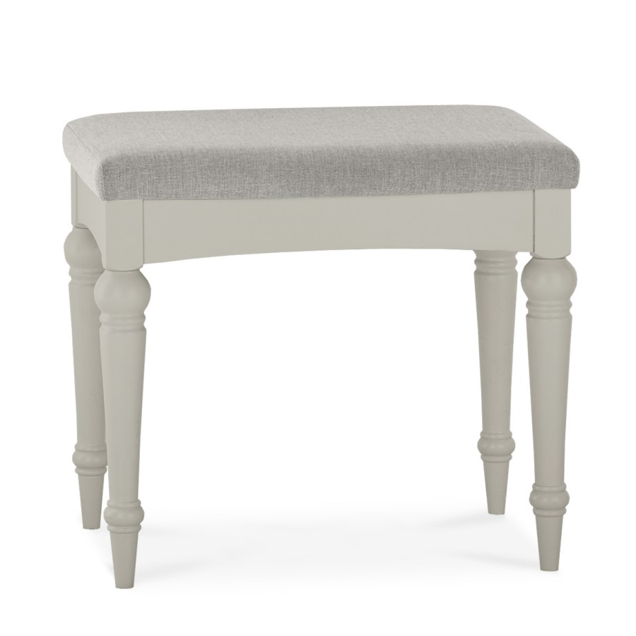 Bentley Designs Montreux Dressing Table Stool - Pebble Grey Fabric